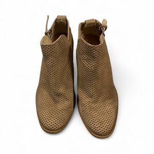 Perforated Tan Ankle Boots